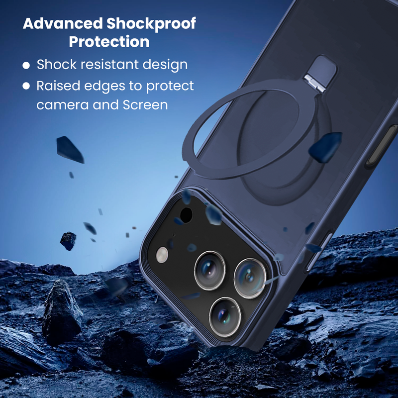 Entronix [Magnetic] Case Compatible with iPhone 17 Pro Max - Translucent Frosted Matte Gripstand