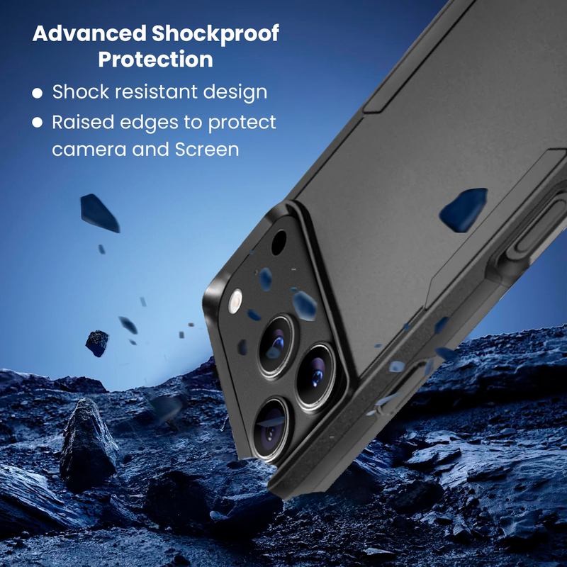 Entronix Bundle Compatible with iPhone 17 Pro - Soft-Touch Dual-Layer Case & 2 Clear Screen Protector - Entronix