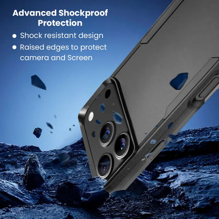 Entronix Bundle Compatible with iPhone 17 Pro - Soft-Touch Dual-Layer Case & 2 Clear Screen Protector - Entronix
