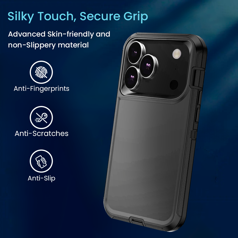 Entronix Bundle Compatible with iPhone 17 Pro - Heavy Duty Case & 2 Clear Screen Protectors