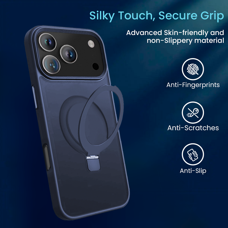 Entronix [Magnetic] Case Compatible with iPhone 17 Pro Max - Translucent Frosted Matte Gripstand