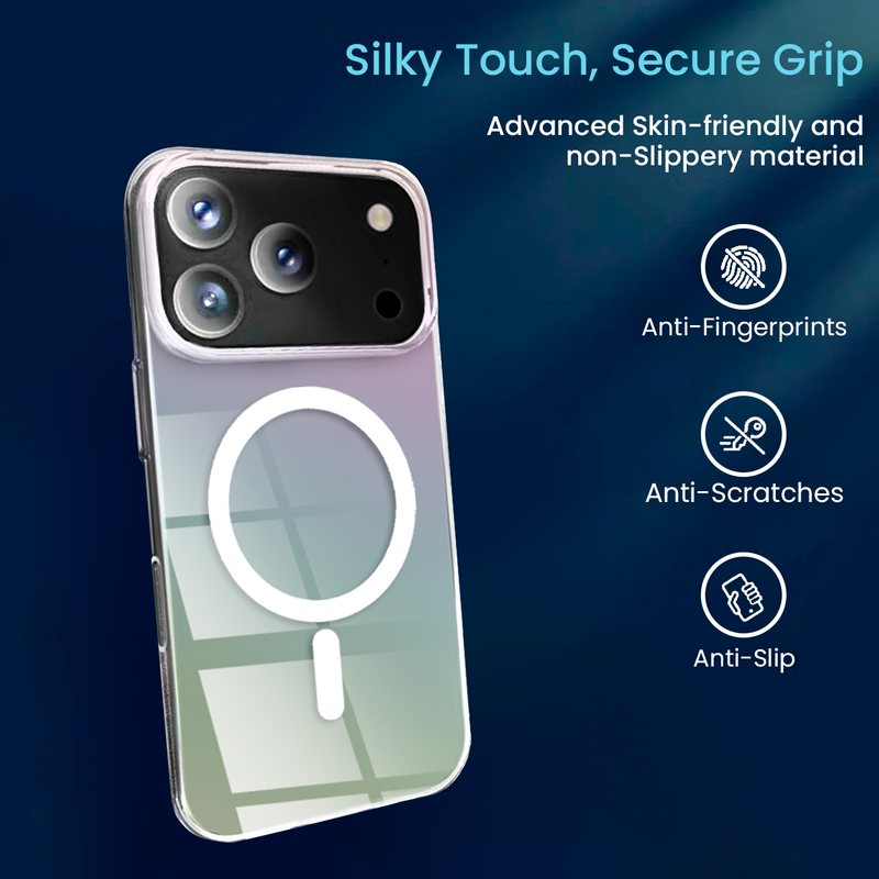 Entronix [Magnetic] Case Compatible with iPhone 17 Pro - Holo Rainbow Clear