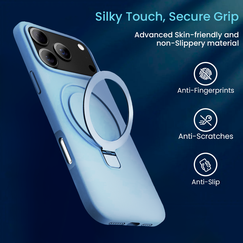 Entronix [Magnetic] Case Compatible with iPhone 17 Pro Max - Soft-Touch Liquid Silicone Gripstand