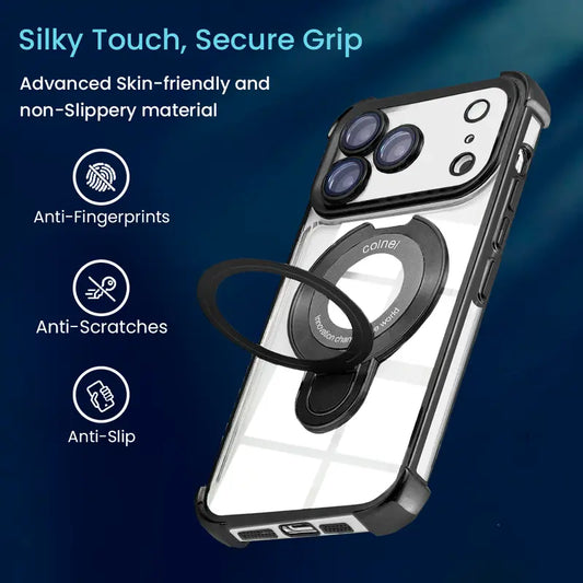 Entronix [Magnetic] Case Compatible with iPhone 17 Pro - [Clear Back] Luxury Glossy Gripstand - Entronix