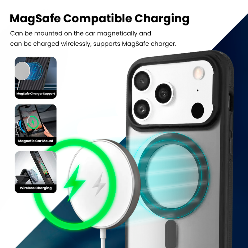Entronix [Magnetic] Case Compatible with iPhone 17 Pro Max - Translucent Matte Back w/ Rugged Edges