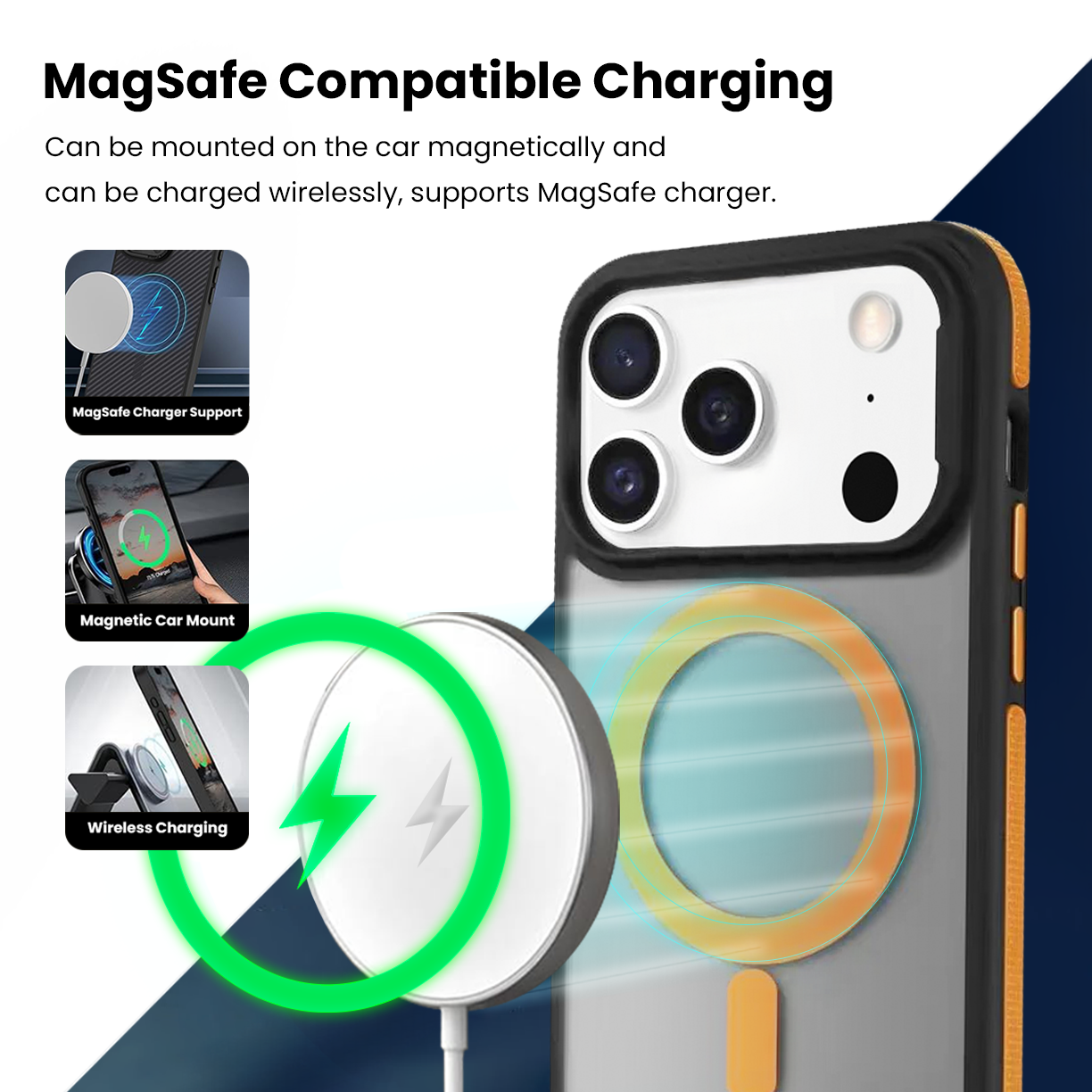 Entronix [Magnetic] Case Compatible with iPhone 17 Pro Max - Translucent Matte Back w/ Rugged Edges - Entronix