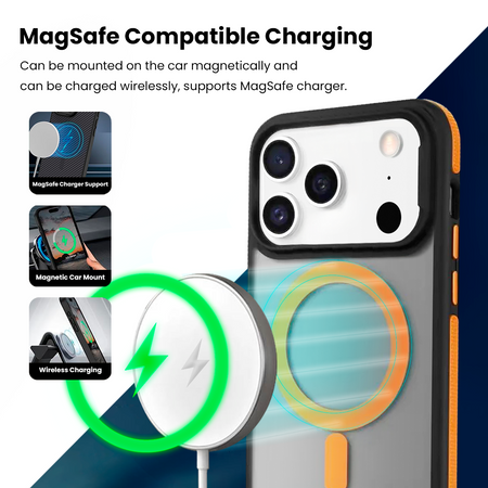 Entronix [Magnetic] Case Compatible with iPhone 17 Pro Max - Translucent Matte Back w/ Rugged Edges - Entronix