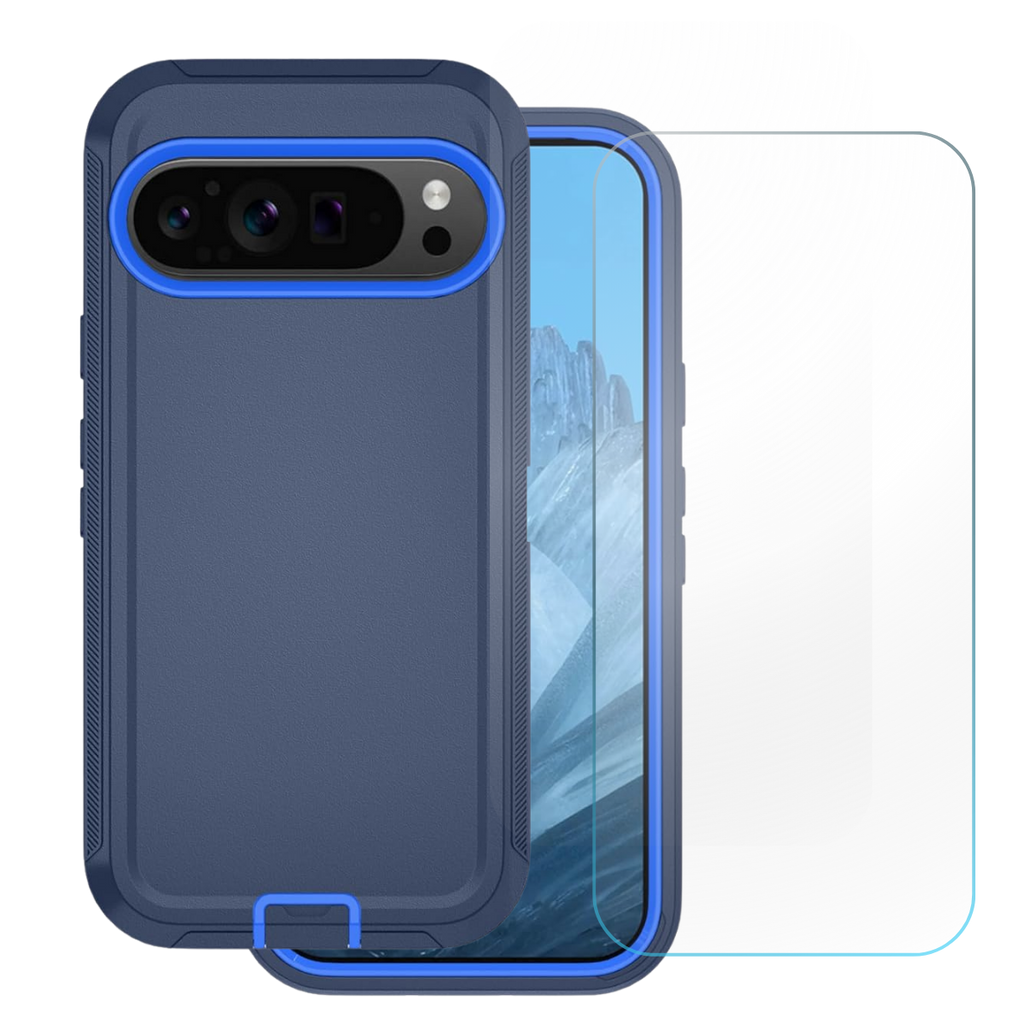 Entronix Bundle Compatible with Pixel 9 Pro XL - Heavy Duty Case & 1 Clear Screen Protector