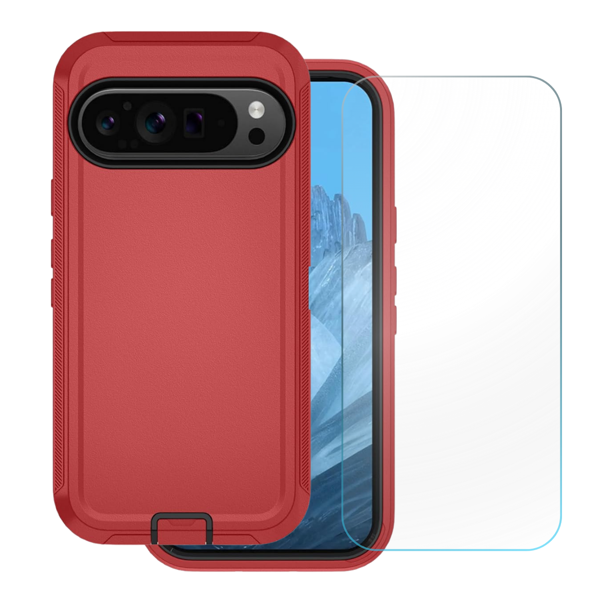Entronix Bundle Compatible with Pixel 9 Pro XL - Heavy Duty Case & 1 Clear Screen Protector - Entronix