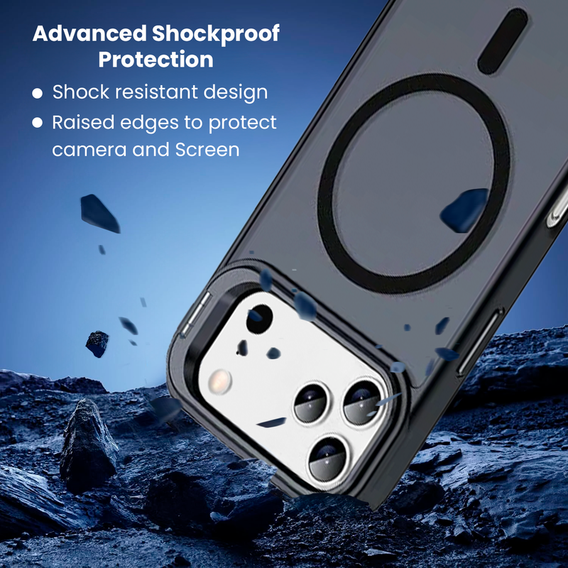 Entronix [Magnetic] Case Compatible with iPhone 17 Pro - Matte Finish with Camera Stand