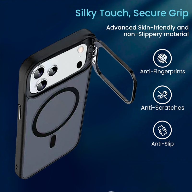 Entronix [Magnetic] Case Compatible with iPhone 17 Pro - Matte Finish with Camera Stand