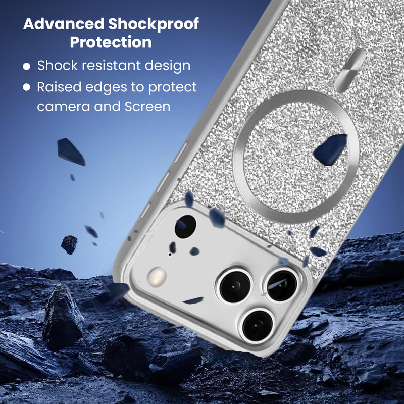 Entronix [Magnetic] Case Compatible with iPhone 17 Pro Max - Rhinestone-Covered Back