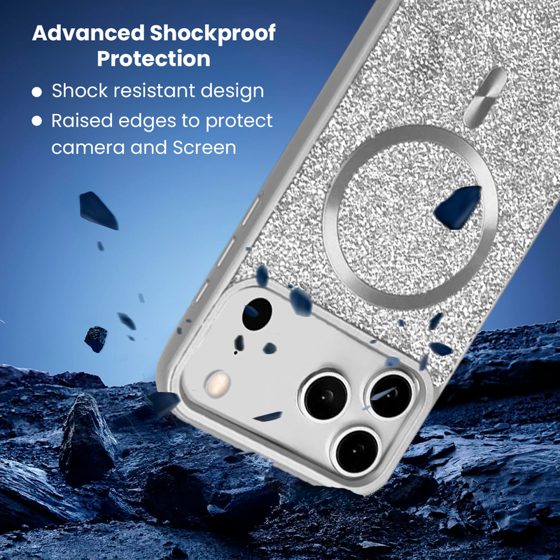 Entronix [Magnetic] Case Compatible with iPhone 17 Pro - Rhinestone-Covered Back - Entronix