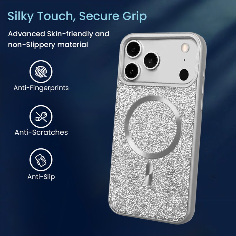 Entronix [Magnetic] Case Compatible with iPhone 17 Pro - Rhinestone-Covered Back - Entronix