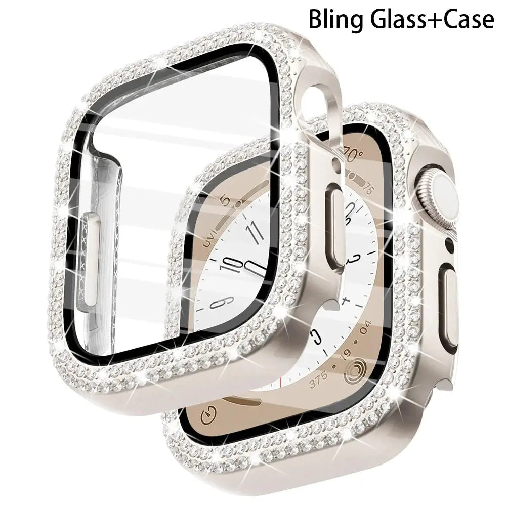 Entronix Apple Watch Series 9/8/7, 41mm - Built-In Screen Protector & Rhinestone Diamonds, - Entronix