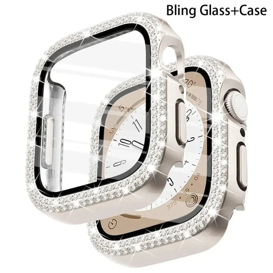 Entronix Case Compatible with iWatch Series 6/5/4/SE, 44mm - Diamond Cover w/ Built-In Screen Protector - Entronix