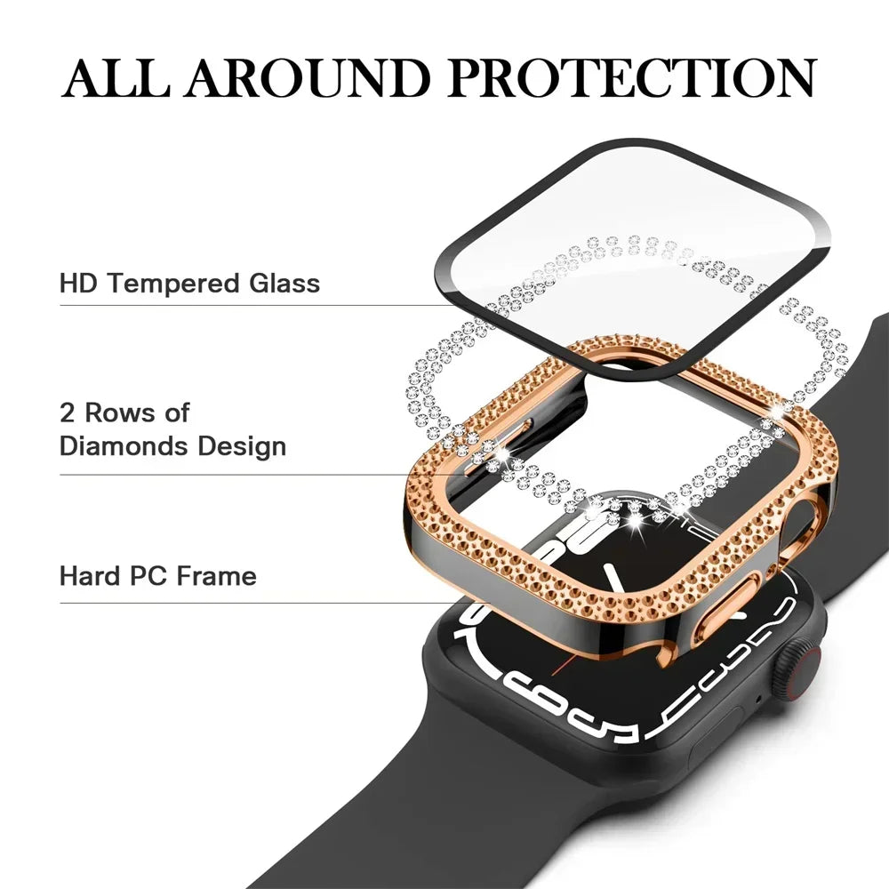 Entronix Case Compatible with iWatch Series 6/5/4/SE, 40mm - Diamond Cover w/ Built-In Screen Protector