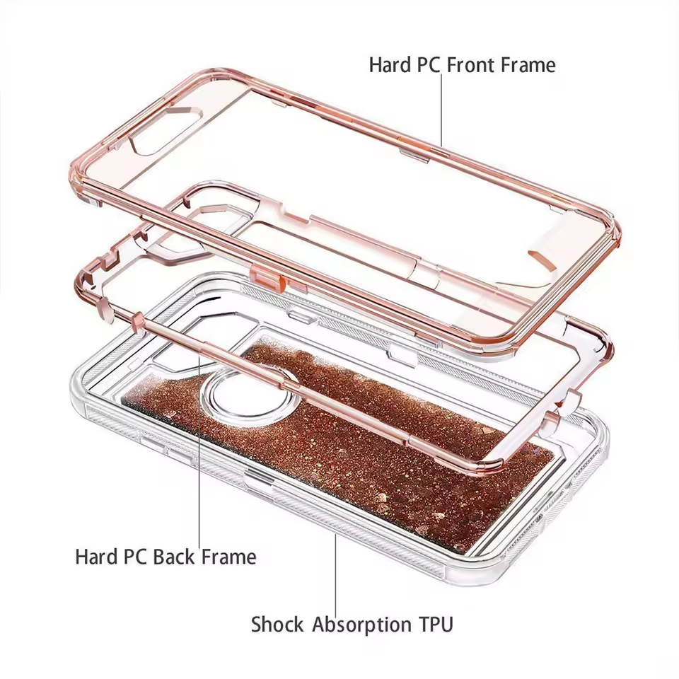 Entronix Apple iPhone 8/7/SE Case - Triple Layer Protection Sparkles, - Entronix