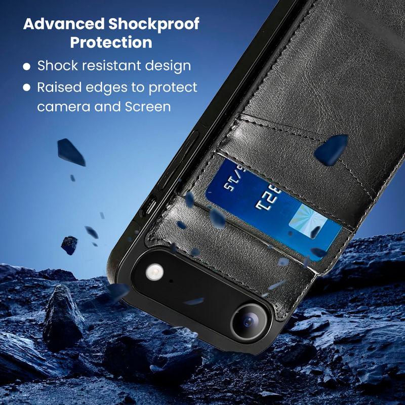 Entronix Case Compatible with iPhone 17 Air - [6 Slot Card Holder] Slim Leather Wallet