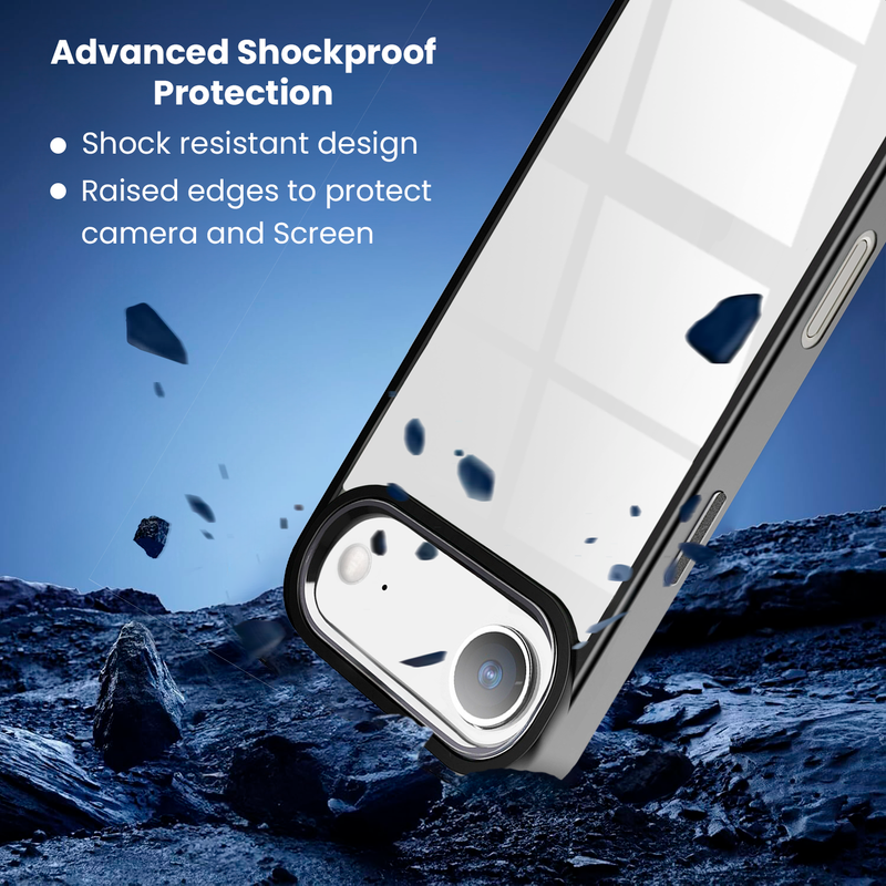 Entronix Case Compatible with iPhone 17 Air - [Clear Back] Impact Chrome Frame