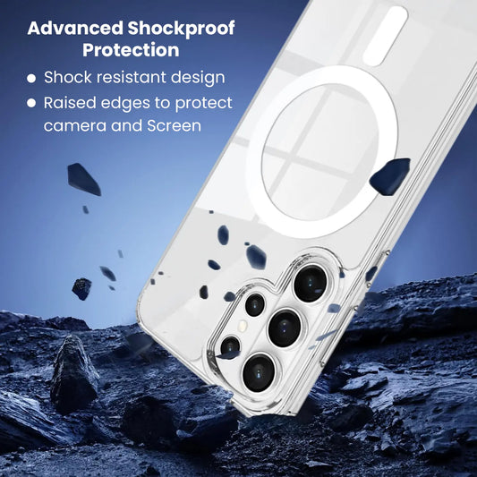 Entronix Bundle Compatible with Galaxy S26 Ultra - [Magnetic] Clear Case & 2 Clear Screen Protectors - Entronix