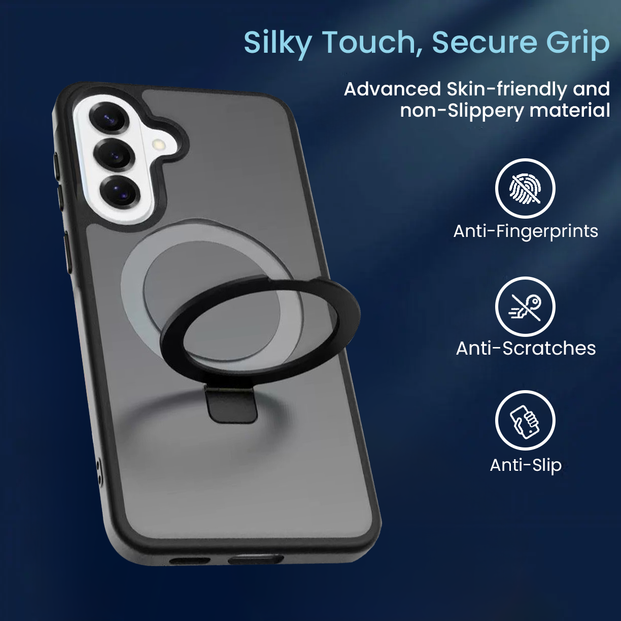 Entronix [Magnetic] Case Compatible with Galaxy A26 - Translucent Frosted Matte Gripstand - Entronix
