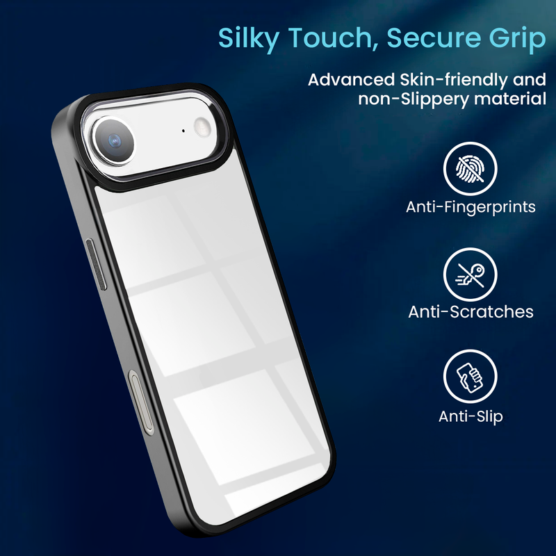 Entronix Case Compatible with iPhone 17 Air - [Clear Back] Impact Chrome Frame