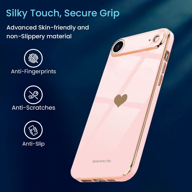 Entronix Case Compatible with iPhone 17 Air - [Flexible] Luxury Glossy Heart - Entronix