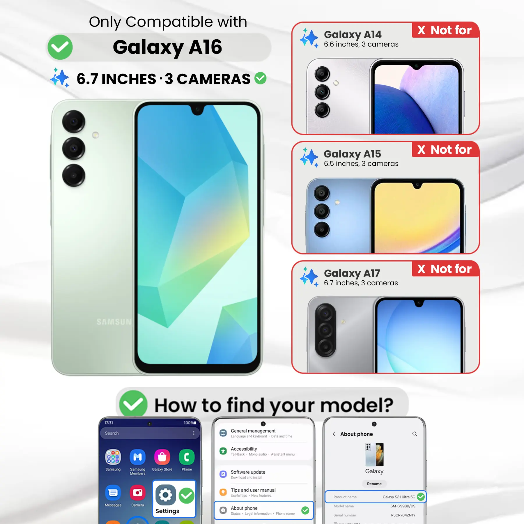 Entronix Anti-Spy Privacy Screen Protector Compatible with Galaxy A16 - 2-Piece Combo