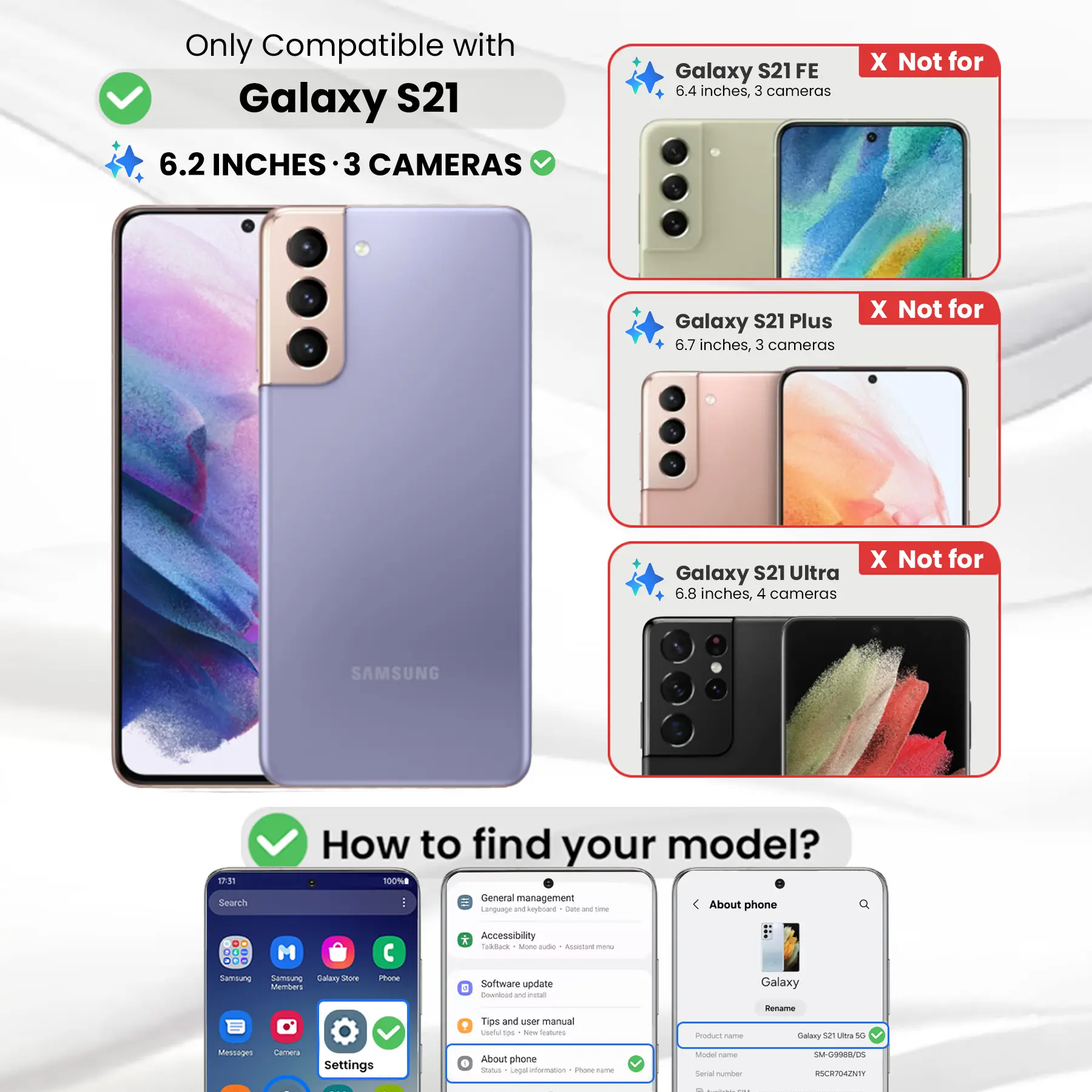 Entronix Anti-Spy Privacy Screen Protector & Camera Lens Protector Compatible with Galaxy S21 - 4-Piece Combo