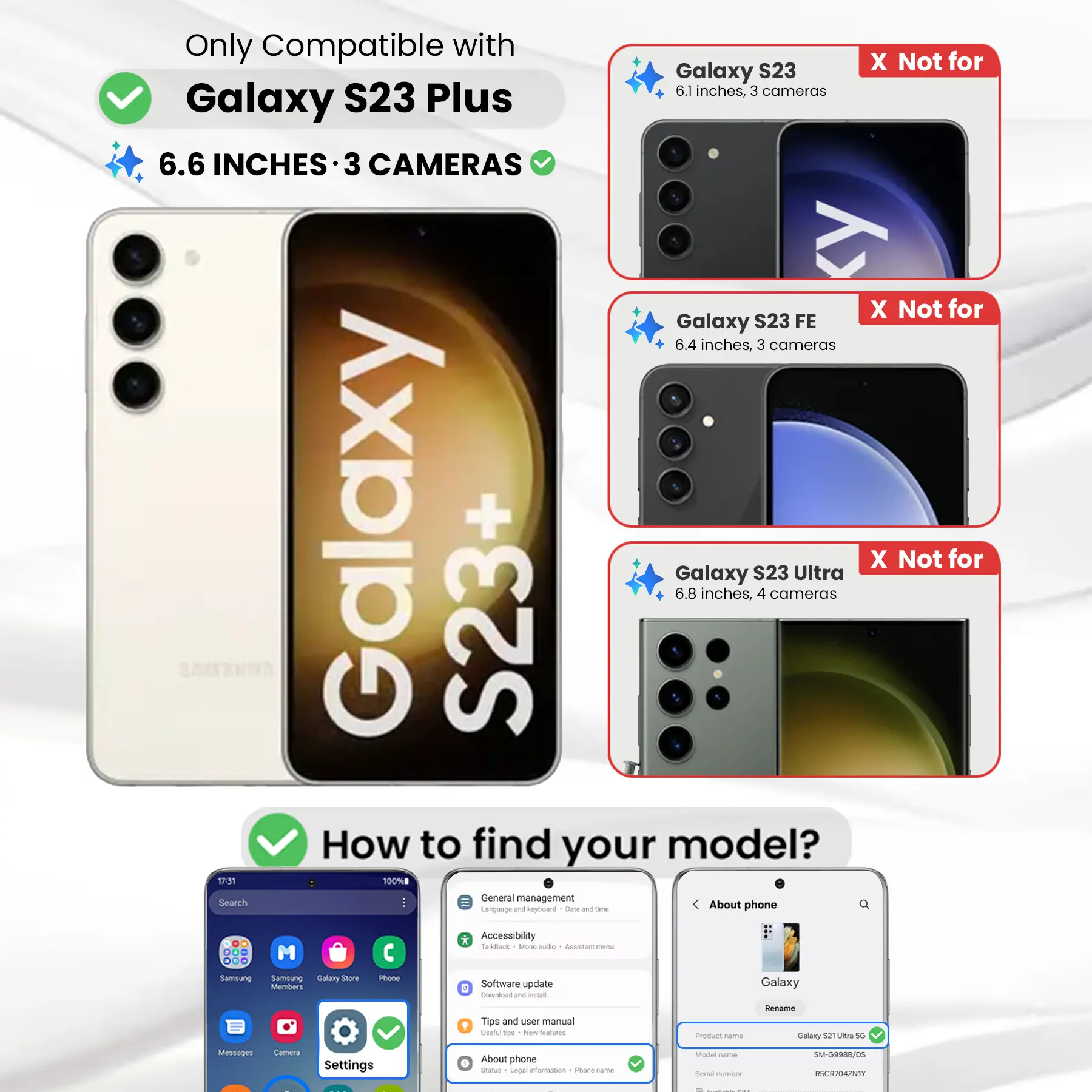 Entronix Anti-Spy Privacy Screen Protector & Camera Lens Protector Compatible with Galaxy S23 Plus - 6-Piece Combo