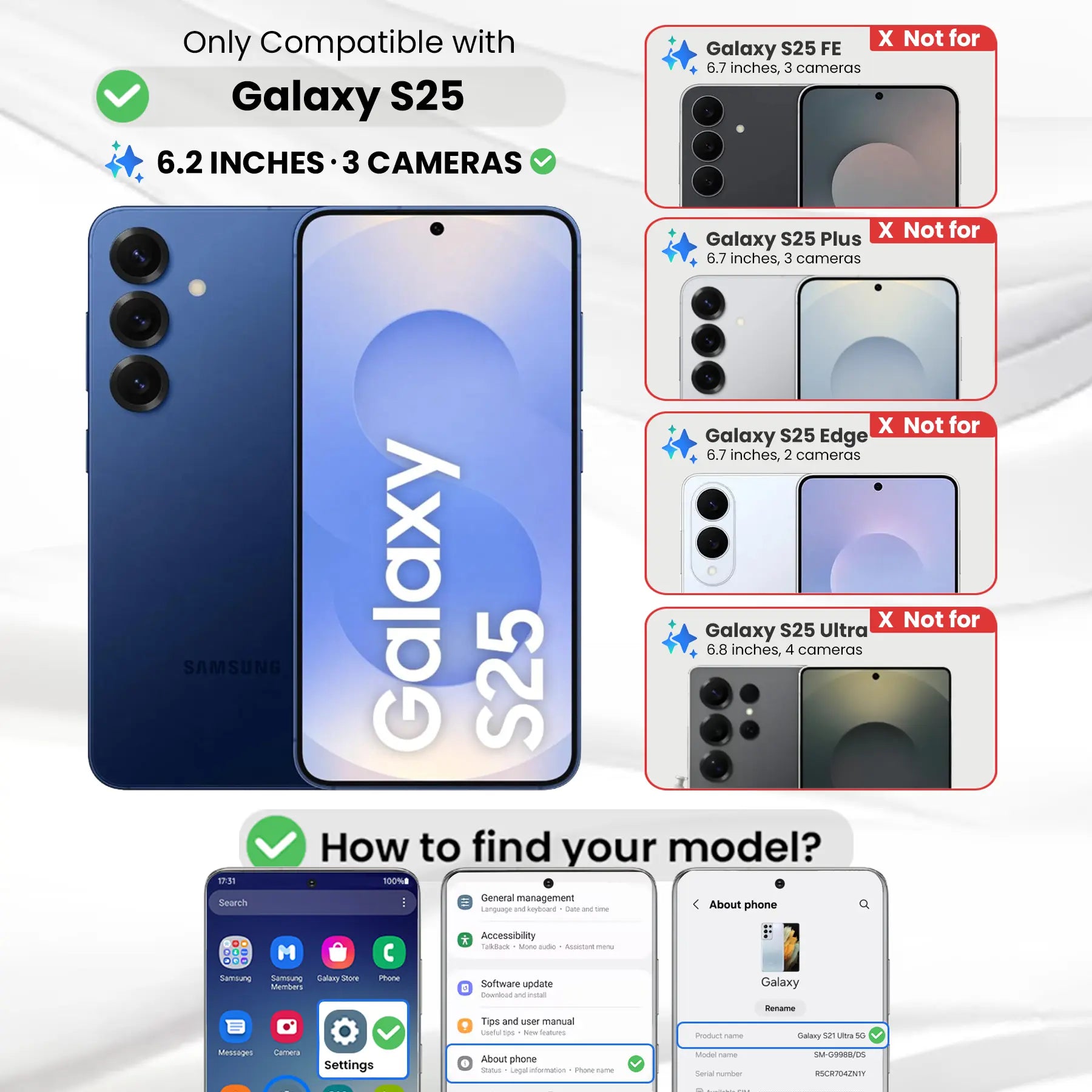 Entronix Anti-Spy Privacy Screen Protector & Camera Lens Protector Compatible with Galaxy S25 - 4 Piece Combo