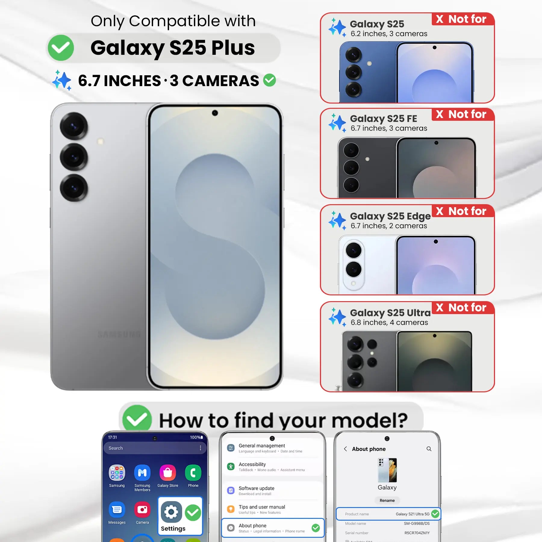 Entronix Anti-Spy Privacy Screen Protector & Camera Lens Protector Compatible with Galaxy S25 Plus - 6-Piece Combo