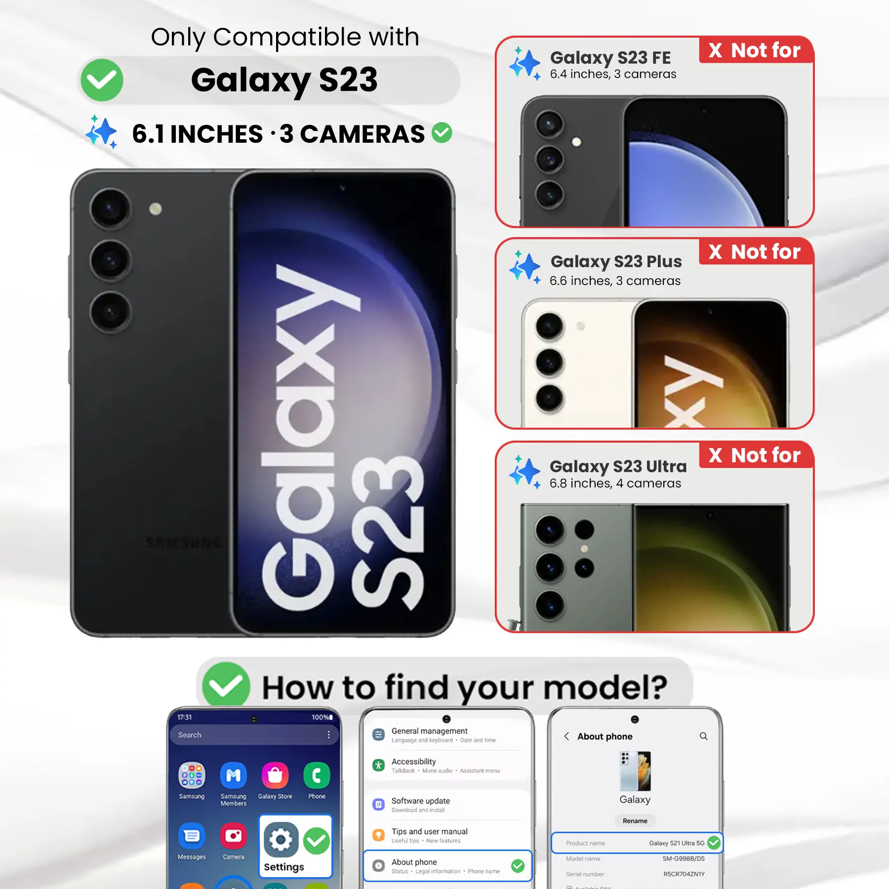 Entronix Anti-Spy Privacy Screen Protector & Camera Lens Protector Compatible with Galaxy S23 - 6-Piece Combo