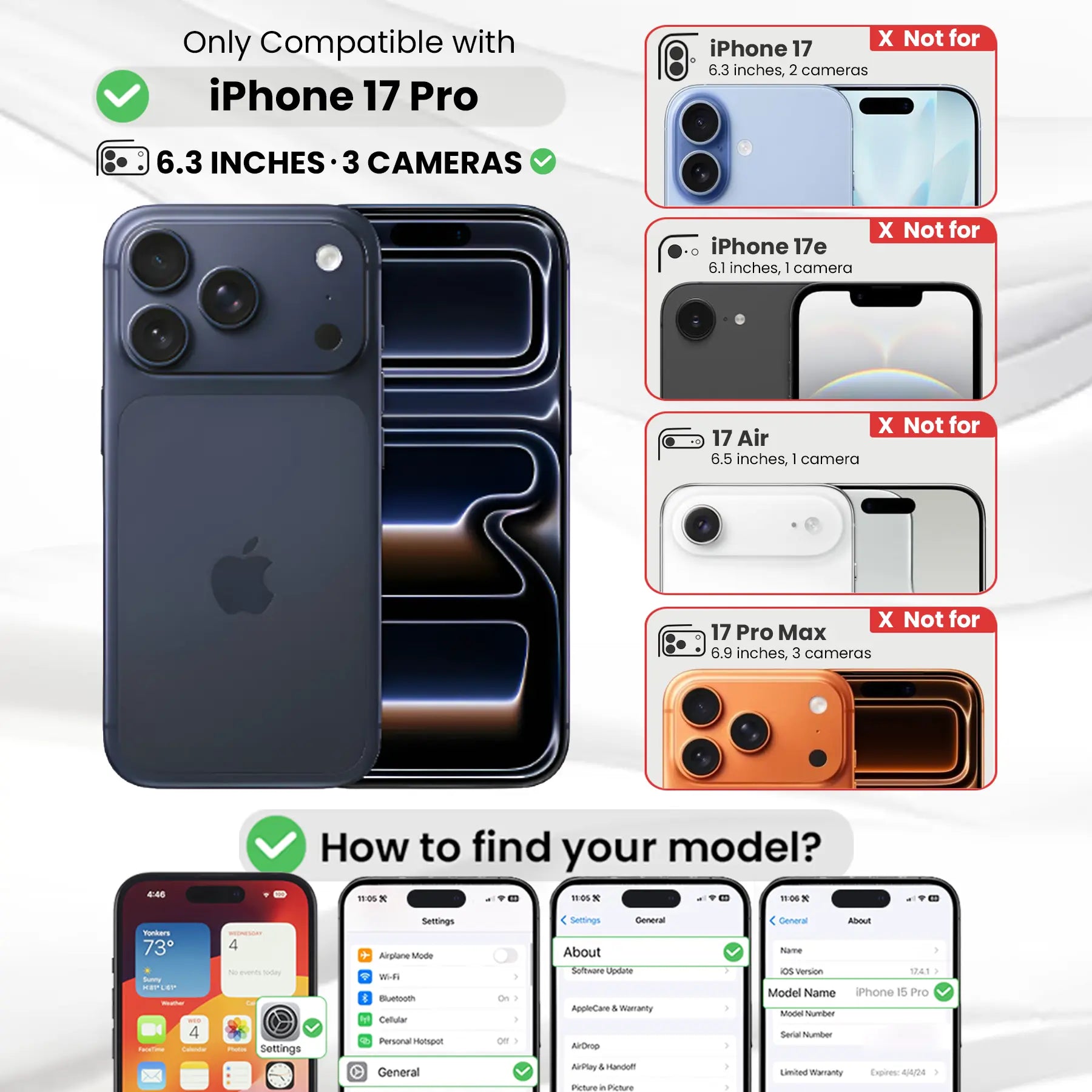 Entronix [Magnetic] Case Compatible with iPhone 17 Pro – [Glossy] Color Back with Camera Frame Stand