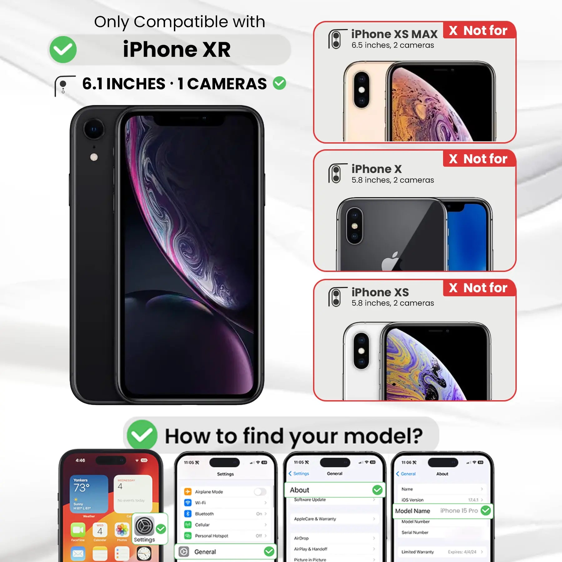 Entronix [Magnetic] Case Compatible with iPhone XR - [Hard Back] Slim Clear