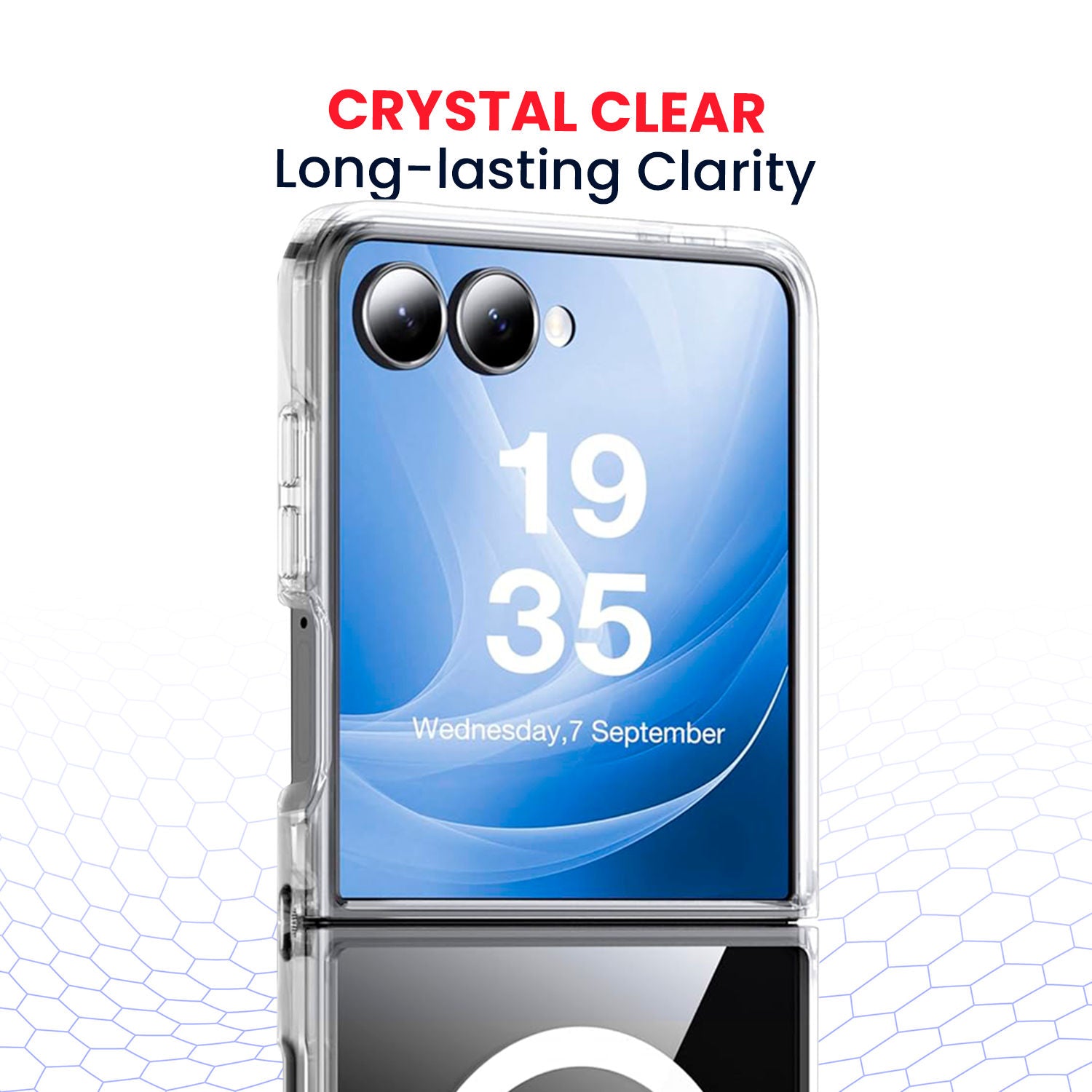 Entronix [Magnetic] Case Compatible with Galaxy Z Flip 8 - [Hard Back] Clear Cover