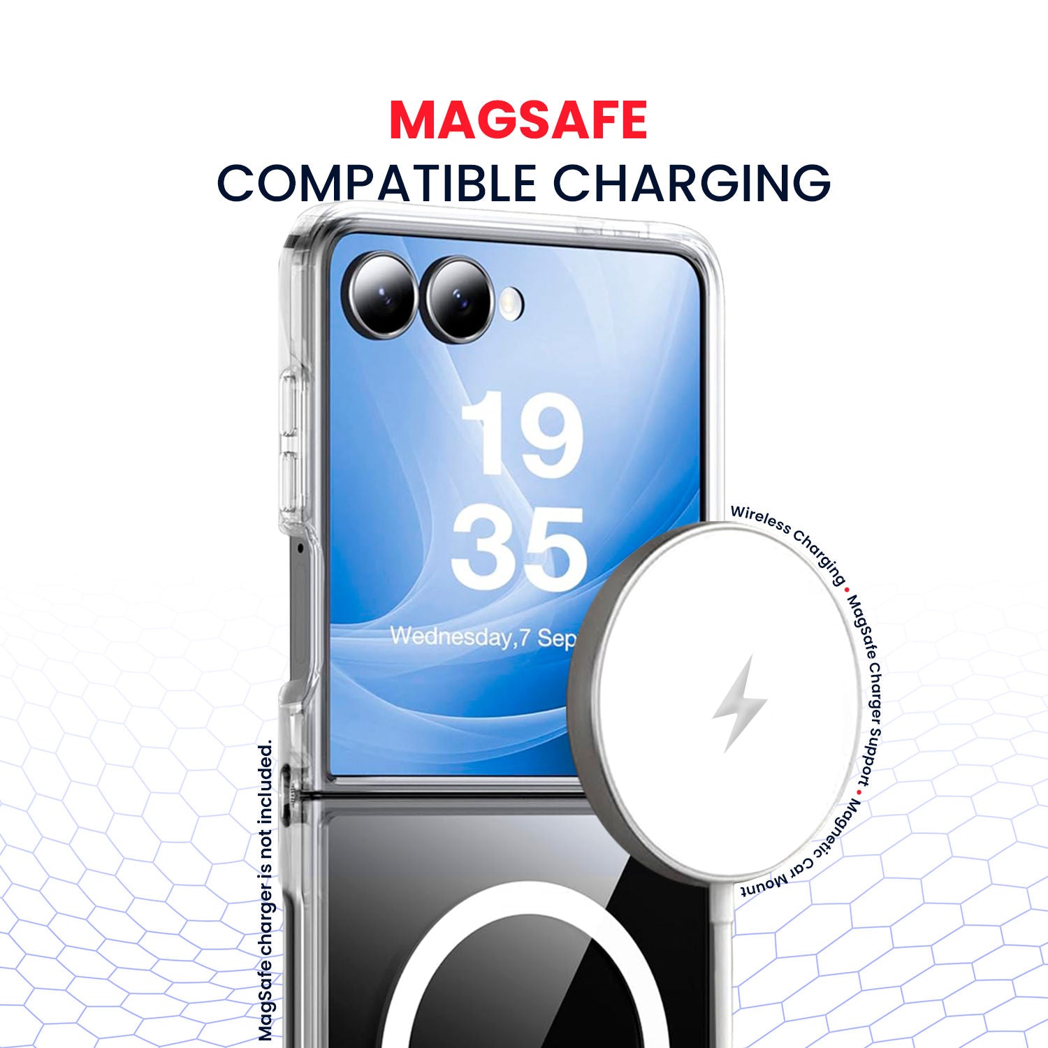 Entronix [Magnetic] Case Compatible with Galaxy Z Flip 8 - [Hard Back] Clear Cover