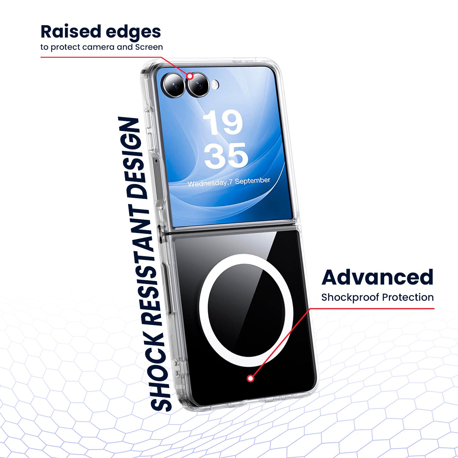 Entronix [Magnetic] Case Compatible with Galaxy Z Flip 8 - [Hard Back] Clear Cover