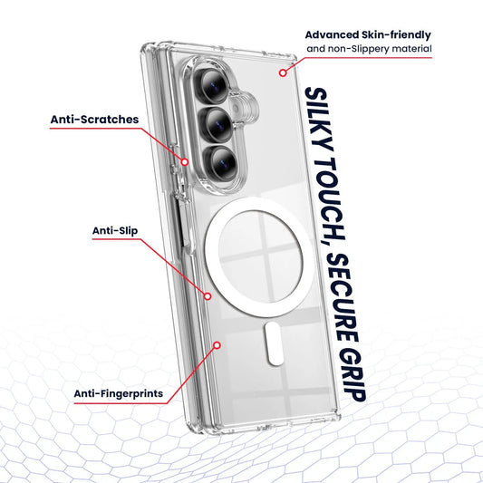 Entronix [Magnetic] Case Compatible with Galaxy Z Fold 8 - [Hard Back] Clear Cover ENTRONIX