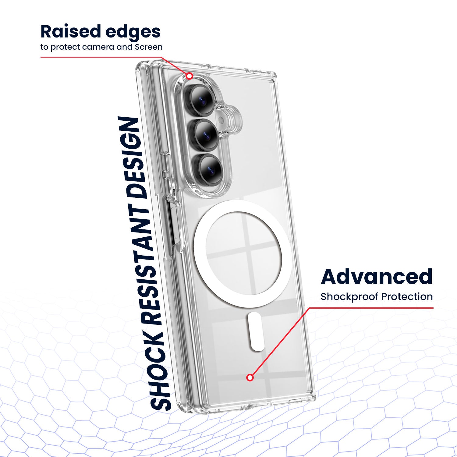 Entronix [Magnetic] Case Compatible with Galaxy Z Fold 8 - [Hard Back] Clear Cover