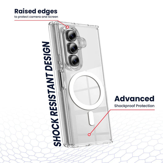 Entronix [Magnetic] Case Compatible with Galaxy Z Fold 8 - [Hard Back] Clear Cover ENTRONIX