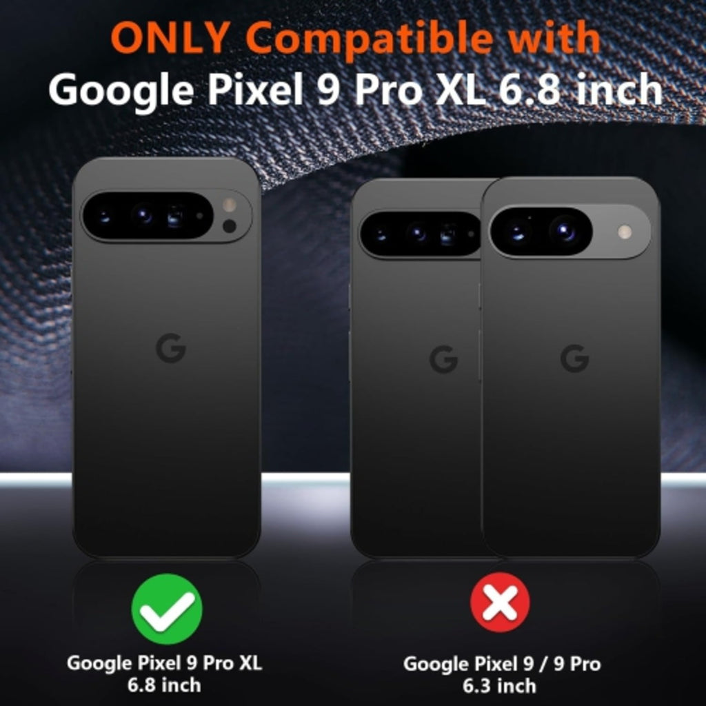 Entronix Bundle Compatible with Pixel 9 Pro XL - Soft-Touch Dual-Layer Case & 2 Clear Screen Protectors
