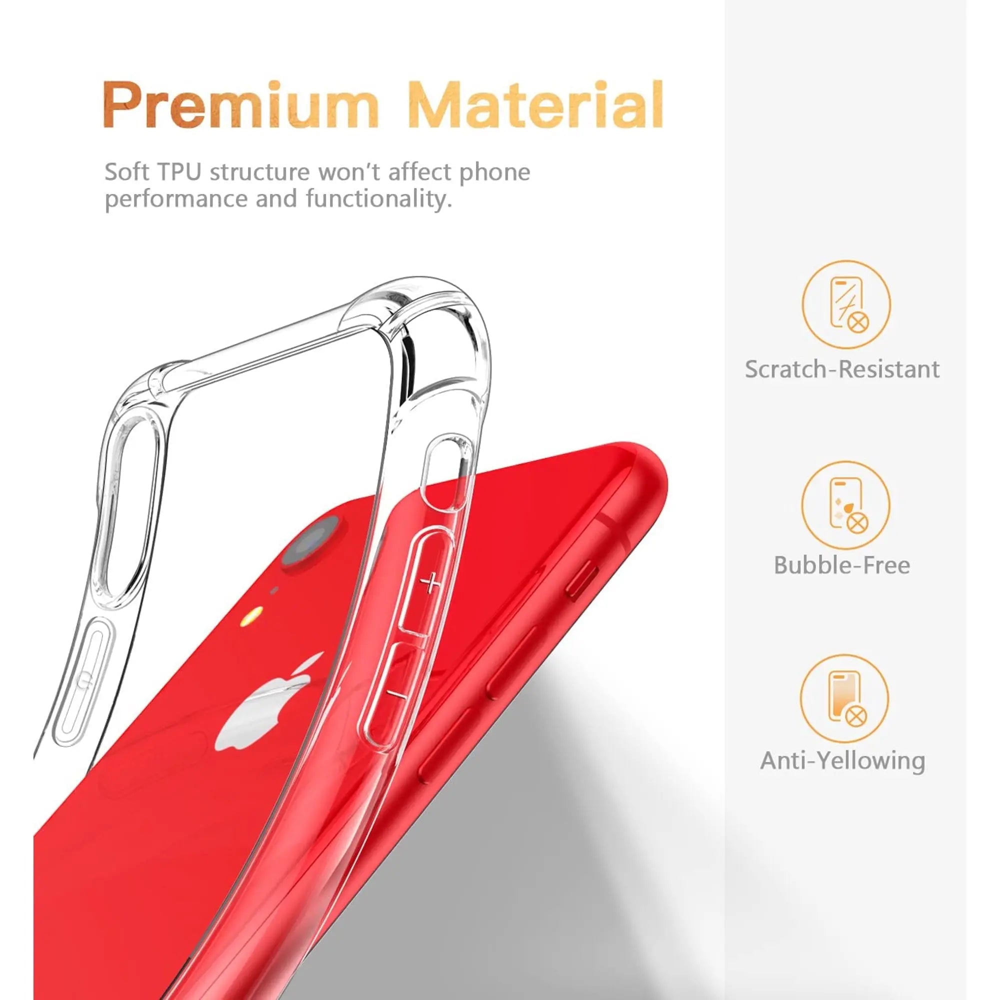 Entronix Case Compatible with iPhone XR - [Hard Back] Slim Clear - Entronix