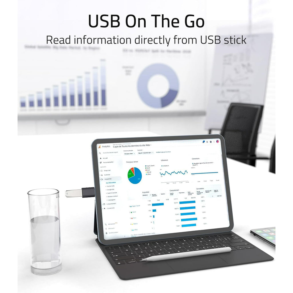 Entronix USB-C to USB-A Adapter - Connect USB Drives and Accessories to iPhone, iPad, and Laptops
