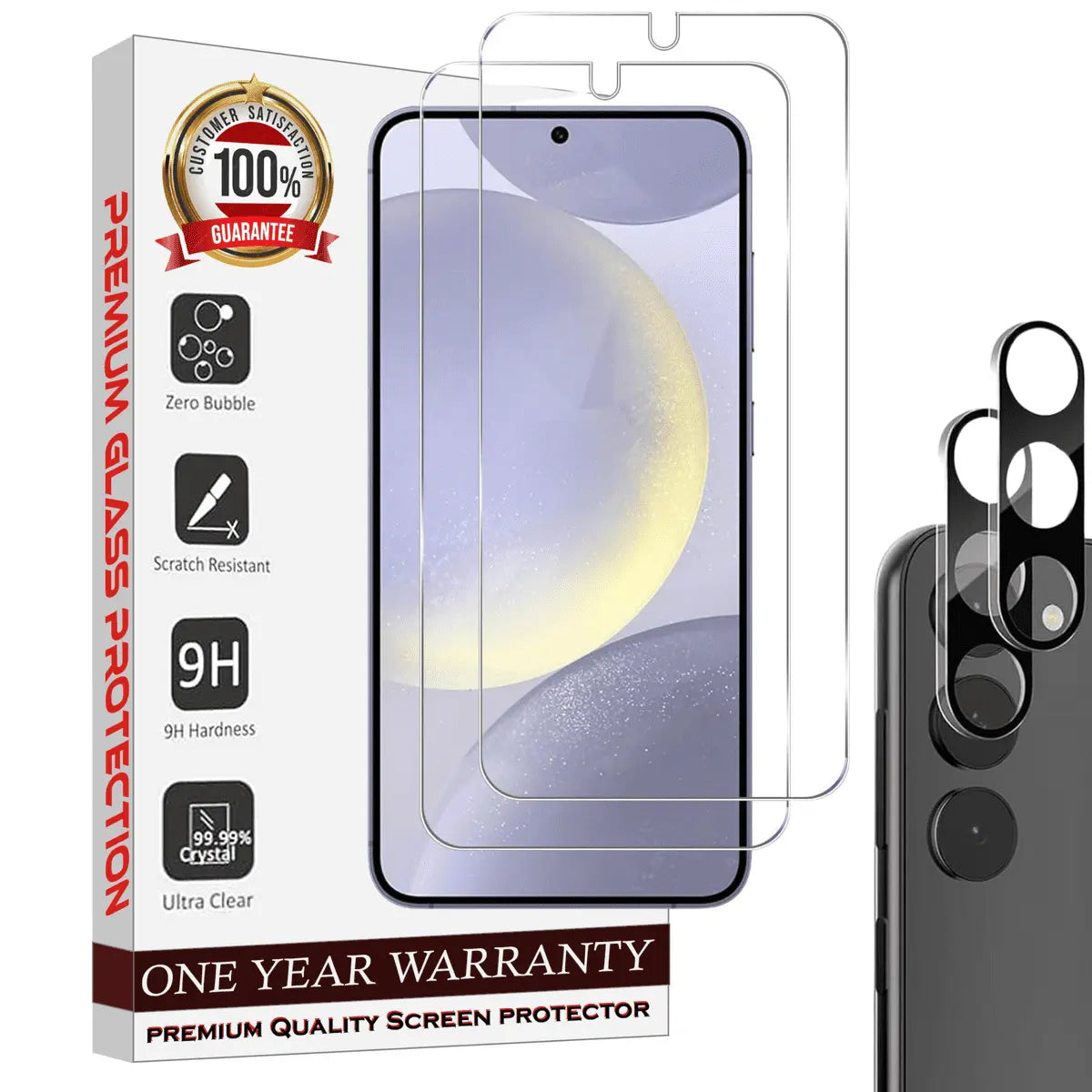 Entronix Case Screen Protector Bundle with Camera Cover for Samsung Galaxy S21 Plus Clear Built Anti Scratch, Bubble Free Easy Install,2 PACK - Entro Retail