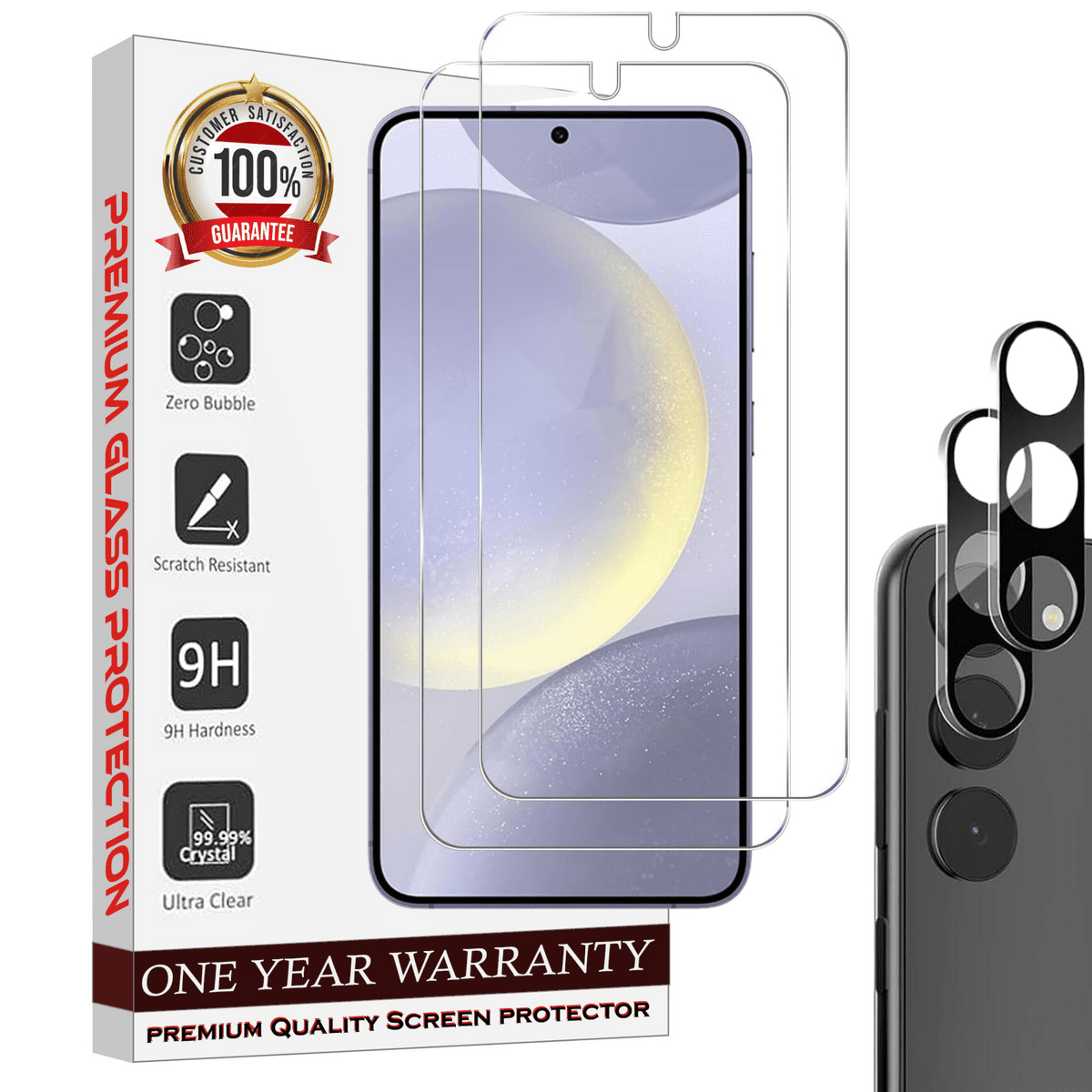 Entronix Case Screen Protector Bundle with Camera Cover for Samsung Galaxy S22 Plus Clear Built Anti Scratch, Bubble Free Easy Install,2 PACK - Entro Retail