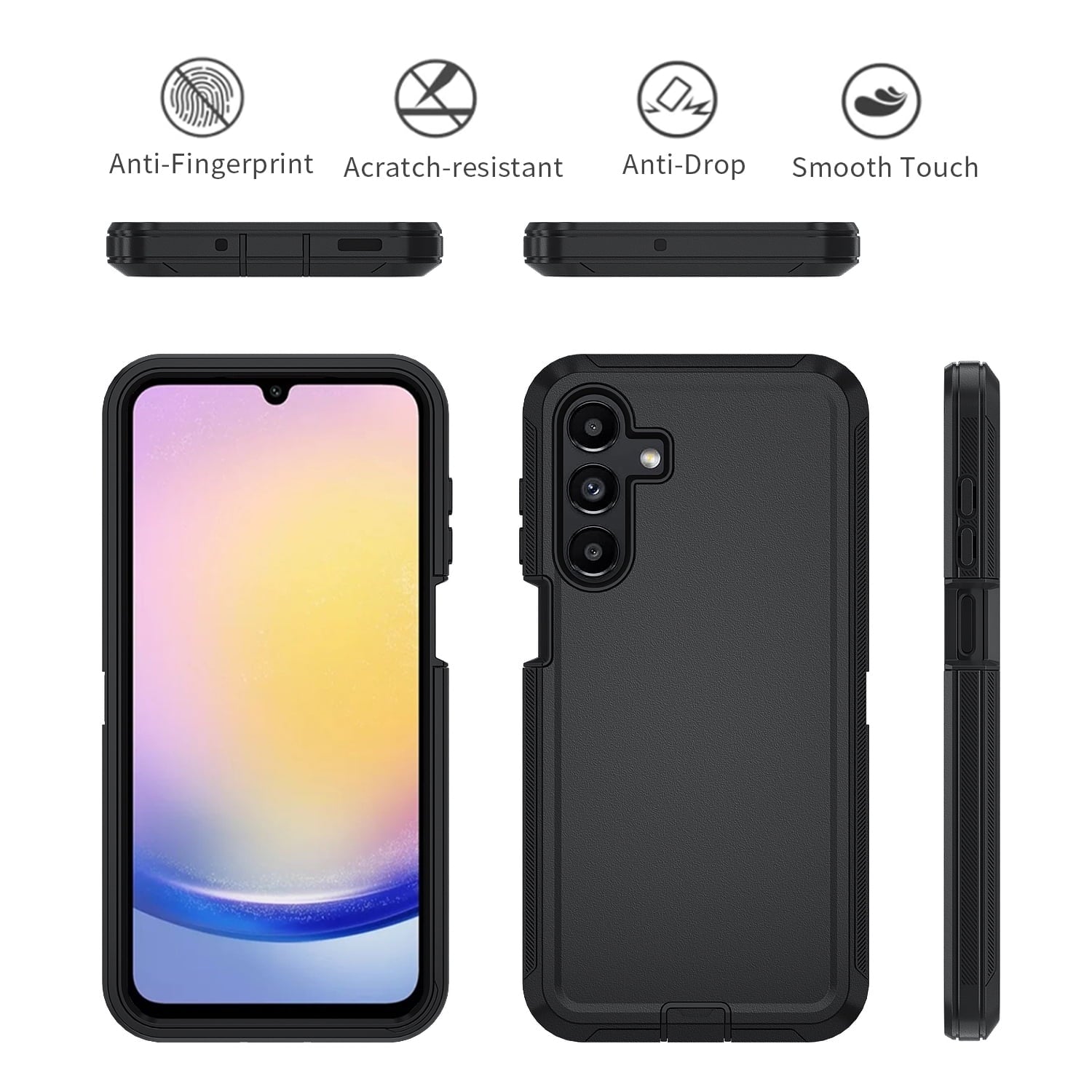 Entronix Bundle Compatible with Galaxy A16 - Heavy Duty Case & 2 Clear Screen Protectors