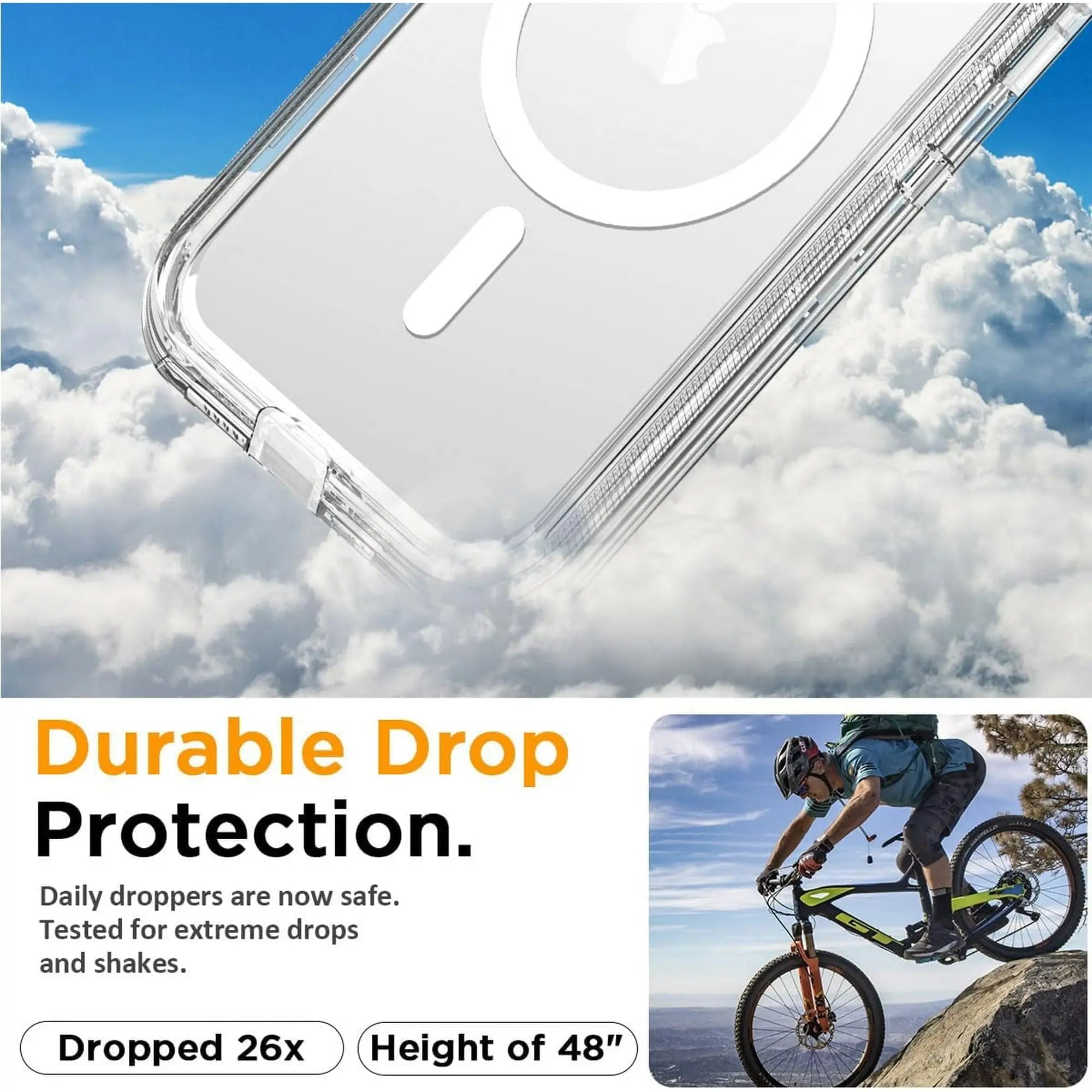Entronix [Magnetic] Case Compatible with iPhone 15 Pro - [Clear] Triple-Layer Heavy Duty Protection - Entronix