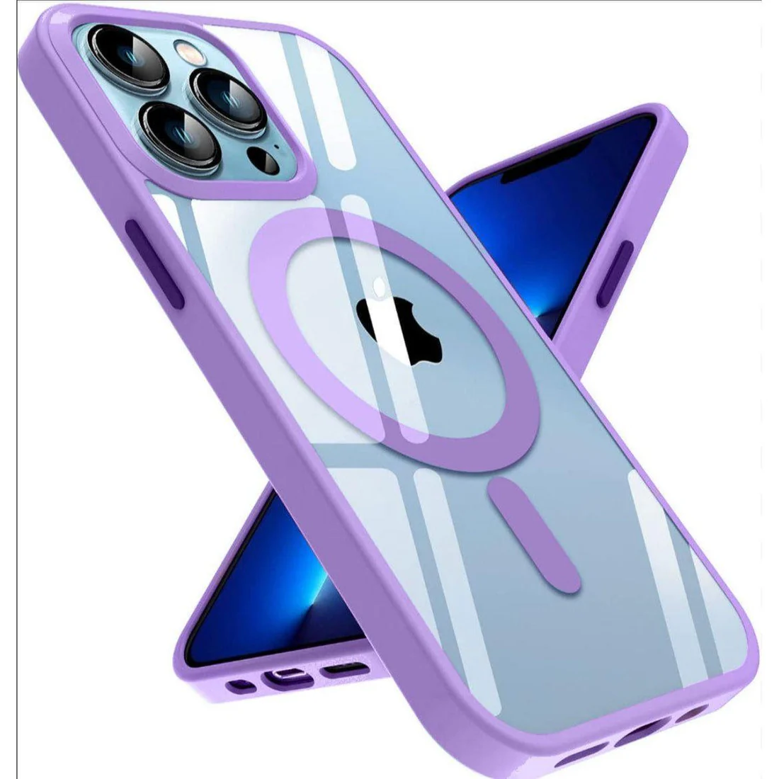 Entronix [Magnetic] Case Compatible with iPhone 14 Pro Max - [Clear Back] Soft Matte Frame - Entronix